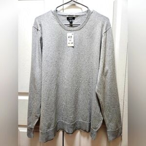 Alfani Men's Solid Crewneck Long Sleeves Casual Pullover Sweater Size XXL Gray.